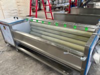Machine à éplucher les légumes à grande vitesse (radis, pomme de terre, igname) avec brosse de nettoyage et rouleau en laine d'acier inoxydable, électrique