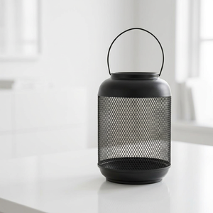 Vente en gros de porte-bougies votives en métal noir de style moderne pour la maison et les événements - Product Image 2