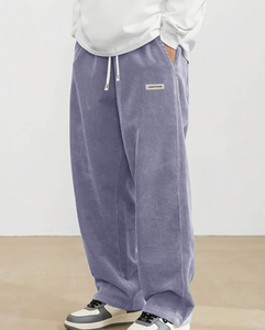 <span class=keywords><strong>Pantaloni</strong></span> Casual da Uomo in Corduroy, Moda, Vestibilità Ampia, Gamba Larga, <span class=keywords><strong>Pantaloni</strong></span> Dritti, <span class=keywords><strong>con</strong></span> <span class=keywords><strong>Elastico</strong></span> in Vita e Coulisse - Product Image 6