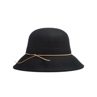 CZ062 Nouveau Chapeau Bob en Feutre 100% Laine pour Enfants Unisexe avec Cordon de Serrage et Sangle Mentonnière, Chapeau d'Hiver Doux et Décontracté