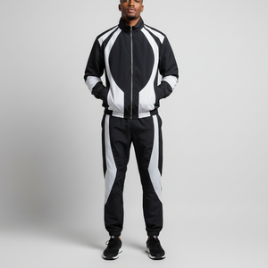 Conjunto Deportivo de 2 Piezas para Hombre, Chaqueta Cortavientos con Capucha, Estilo Urbano, Personalizado con Parches, Poliéster/Nailon, Estampado, Nuevo de Invierno, OEM - Product Image 3