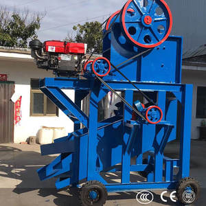 <b>Portable</b> 10 T/h Jaw Crusher and Sieving Machine with Screen Small Size Motor and Gearbox Included - Product Image 3