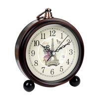 Retro Vintage Metall-Wecker Geräuschloser Nacht-Tischuhr Europäischer Einfacher Nachttisch-Wecker für Zuhause Schlafzimmer Studenten-Geschenk