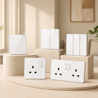 Prise murale DepoGuye moderne en verre trempé blanc, norme britannique 16A, 4 prises, 1, 2 ou 3 gangs, avec ports USB, pour maison et hôtel