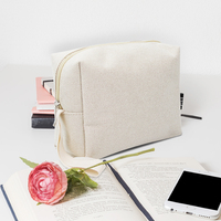 Sac cosmétique portable écologique personnalisé avec fermeture à glissière, poignée souple, grande capacité, maquillage naturel
