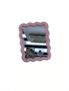 Specchio decorativo con cornice ondulata, forma irregolare, design moderno in plastica per decorazioni murali domestiche, 1 pezzo - Product Image 1