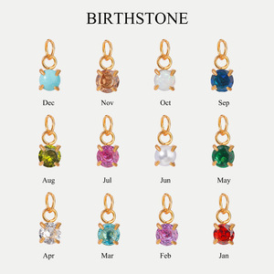 18K oro Acero inoxidable enero a diciembre piedra <span class=keywords><strong>de</strong></span> nacimiento colgante encantos accesorios <span class=keywords><strong>de</strong></span> joyería al por mayor - Product Image 2