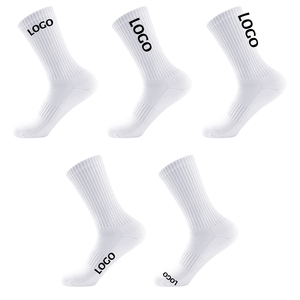 <b>White</b> Athletic Tube <b>Socks</b> With Custom Logo For <b>Men</b> Women Sports Use - Product Image 1
