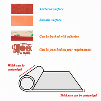 Feuille de mousse de silicone rouge texturée en tissu, épaisseur 1 mm, personnalisable, avec propriétés d'amortissement des vibrations