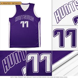 Maillot de basket-ball personnalisé noir et bleu double face - Product Image 4