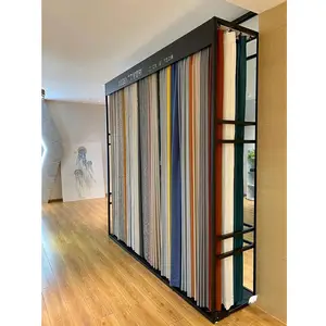 Home Textile Store Curtain Shop Design Top Rail Curtain Movable Display Rack