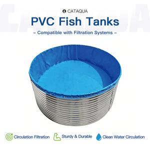 Bassin d'élevage de poissons en PVC de 1000L, épaisseur 0,9 mm, avec cadre métallique renforcé, qualité alimentaire, pour crevettes d'<span class=keywords><strong>eau</strong></span> douce en intérieur - Product Image 1