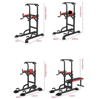Multifuncional Pull up Station Home Gym Equipment Power Tower Dip Station con Banco