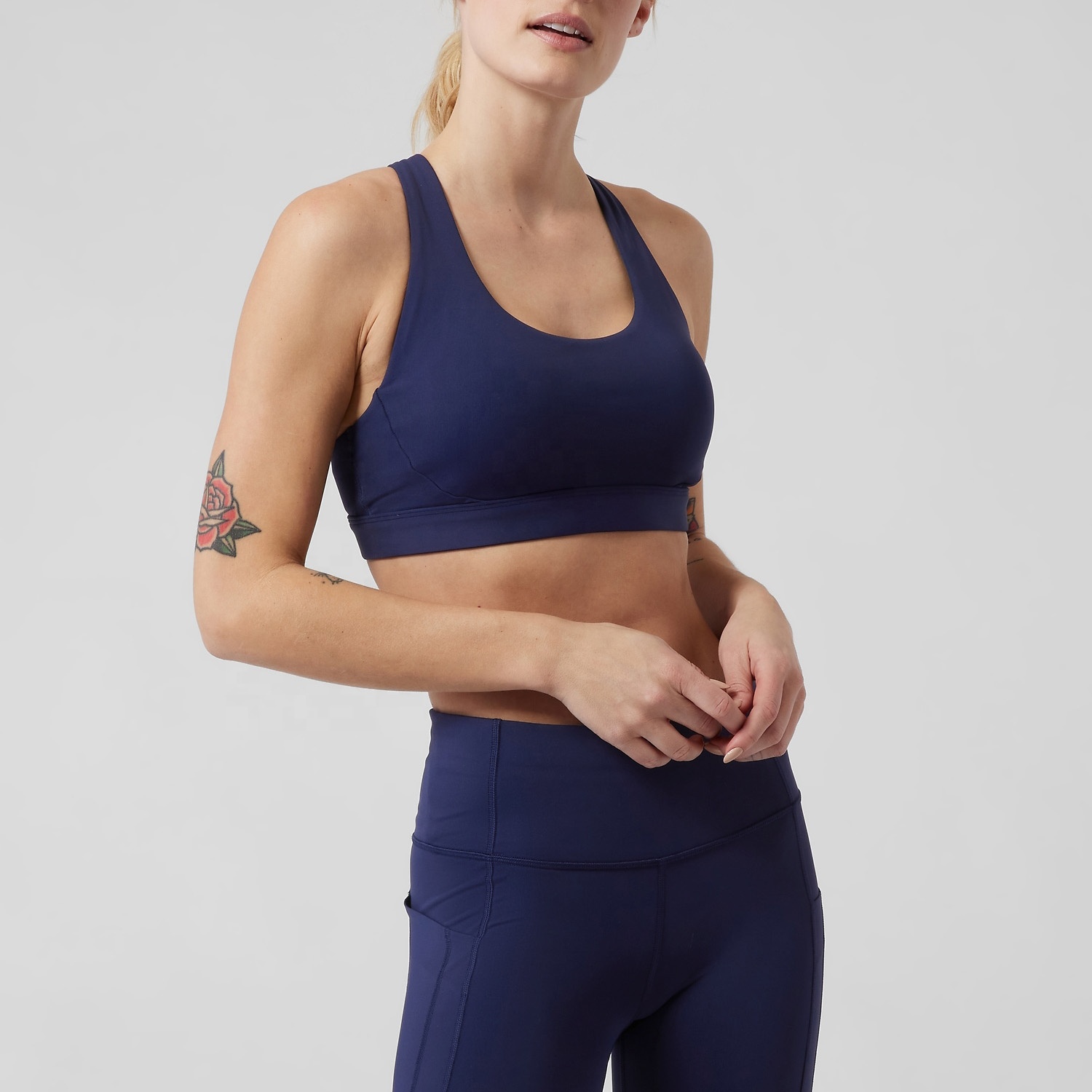 Fitness Activewear Women High Support Compression Push up Racerback Running Yoga Sports Bra