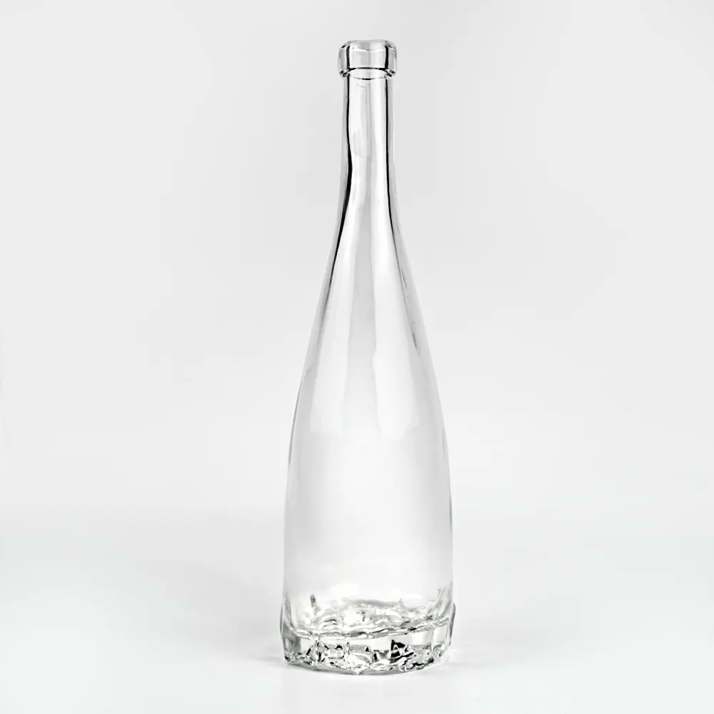 酒用の空のガラス瓶ウォッカスピリットジンウォッカガラスボトルラウンドクリアアルコール飲料ワインボトルウォッカ