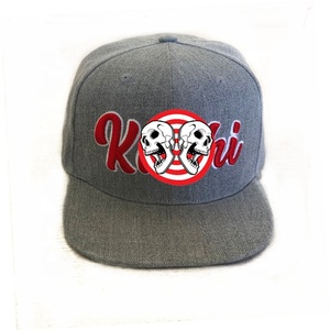 Design personnalisé <span class=keywords><strong>XXL</strong></span> 64cm Grande taille ajustée 6 panneaux Mélange de <span class=keywords><strong>laine</strong></span> 3d Puff Broderie Fermé Dos Snapback Chapeaux quantité minimale de commande bas Snap Back Cap - Product Image 1