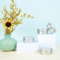 Contenants cosmétiques ronds, pots à couvercle vissé, boîtes en étain, mini-boîtes en aluminium, pots à bougies en aluminium argenté