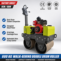 Compacteur vibrant à double tambour autoporté 550 kg 0,5 tonne à double entraînement et double vibration