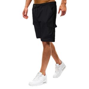 Pantalones Cortos Cargo de Media Pierna para Hombre, Estilo Casual, con Múltiples Bolsillos (6 Bolsillos), Color Negro y Caqui, Ecológicos, Cintura Media, Venta al Por Mayor - Product Image 1