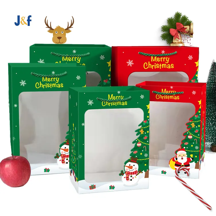 2023 New Year Party Snowflakes Merry Christmas Candy Cookie Packaging Bag Boxes Natal Kids Favors Kraft Paper Gift Bags