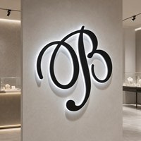 Enseignes lumineuses 3D en acrylique rétroéclairées pour magasin, enseignes LED, enseignes commerciales, logo, enseignes lumineuses personnalisées