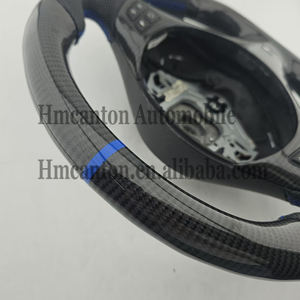 Volante Deportivo de Fibra de Carbono con Cuero Perforado y Costuras Azules para BMW Serie 3 E90 E91 E92 E93 - Product Image 2