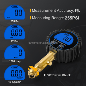 Lốp đo áp suất với không khí Chuck đèn nền <span class=keywords><strong>LCD</strong></span> hiển thị kỹ thuật số đo áp suất không khí cho xe Xe Tải xe đạp - Product Image 3