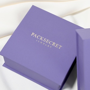 PackSecret MOQ 1Piece Custom Logo Purple <b>Book</b> Type Jewelry Gift Boxes High Quality Magnetic Closure Jewelry <b>Box</b> - Product Image 5