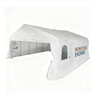 Abri de voiture portable en acier imperméable de luxe à bas prix, auvent de voiture avec toit en arche pour utilisation en entrepôt, abri de voiture double