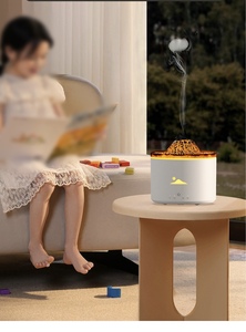 Volcano <b>Aroma</b> <b>Diffuser</b>, Jellyfish Mist Humidifier with 7-Color Flame Light, Timer, Low Noise, Home & Office Use - Product Image 5