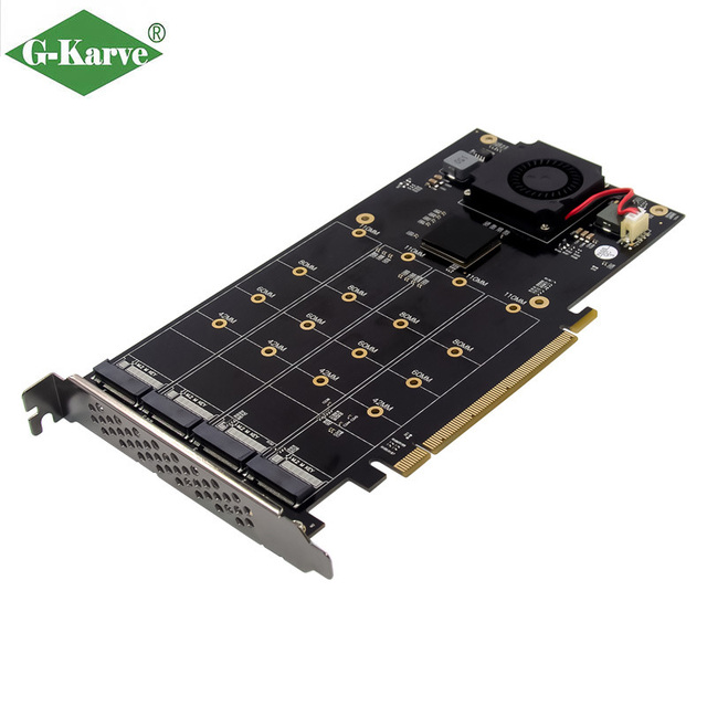 Factory Price Internal Gigabit Ethernet 4-Port NVMe SSD Server Storage Expansion Card for Desktop Storage Expansion