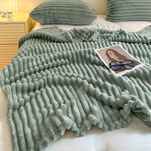 Cute <strong>Small</strong> Luxury Flannel Fleece Throw <strong>Blanket</strong> for Girls Winter Striped Anti-Pilling Modern Design for Bedroom Living Room Decor - Product Image 1