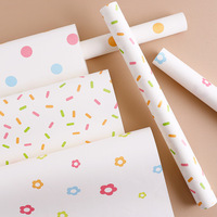 Papier d'emballage Fleurs en pointillés Pince en papier kraft Qu Beaucoup de fleurs Matériaux d'emballage Fleuriste