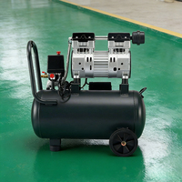 Compresseur d'air portable silencieux sans huile à piston refroidi par air 220V 8L/24L/50L 20kg avec garantie 1 an pour gonflage de pneus et pulvérisation