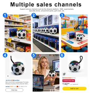 World Themed Portable for BT Speaker Soccer <b>Ball</b> Design with RGB <b>LED</b> Lights and Enhanced Ultimate Fan Experience - Product Image 3