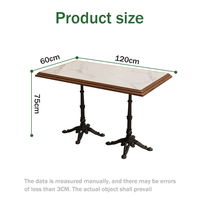 Table de salle à manger rectangulaire moderne en pierre frittée avec pieds en fonte pour restaurants, hôtels, bistrots et cafés - Vente en gros OEM pour commandes en vrac