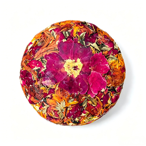 Gâteau de thé noir floral composé du Yunnan, 200g, 6 ingrédients naturels, thé aux fleurs fait à la main pour la santé et le bien-être - Product Image 1
