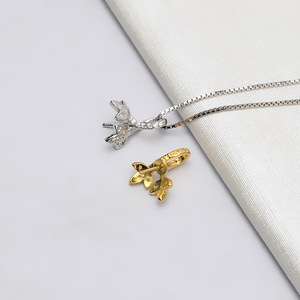 Pendentif tête de fleur en argent plaqué Wenchi S925, perle 11-12, accessoires de bijoux DIY, semi-finis, 14058, Chine - Product Image 3
