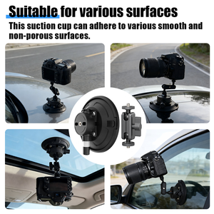 Support à ventouse puissant de 6 pouces avec pompe à vide, capacité de charge verticale de 70 kg et filetage de 1/4 po pour support de caméra sportive de voiture - Product Image 1