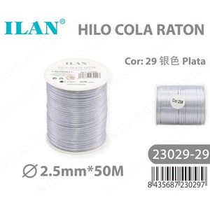 Corda a Coda di Topo Ilan 2,5 mm x 50 m, Filo da Cucito Colore Argento - Product Image 1