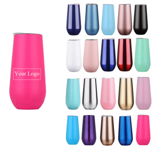 Customize Logo 6oz Wine Tumblers Insulated Stemless Steel Food Grade <strong>Champagne</strong> Tumbler Cups <strong>Flute</strong> Tumbler With Lids - Product Image 2
