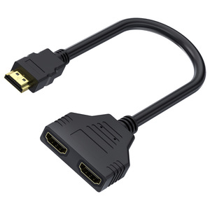 สายเคเบิลแยกสัญญาณ HDMI 1 ต่อ 2 ความยาว 0.3 ม. ชายต่อหญิงคู่ สำหรับการเชื่อมต่อเสียงและวิดีโอของจอคอมพิวเตอร์ - Product Image 1