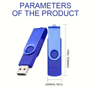 แฟลชไดรฟ์พลาสติกแบบพกพา USB 2.0 ความเร็วสูง ใช้งานได้สองรูปแบบ ความจุ 512MB-128GB เหมาะสำหรับโทรศัพท์มือถือ แล็ปท็อป แท็บเล็ต - Product Image 4