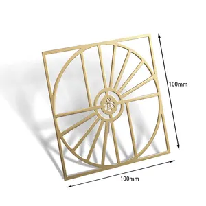 Customized Fashion Hot Selling Gold Hollow Coaster Eco Friendly Engraved Logo Metal Coaster