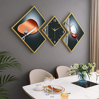 Horloge murale en métal de luxe ovale silencieuse à impression numérique, style créatif, pour salon et bureau, nouvelle mode, vente en gros d'usine