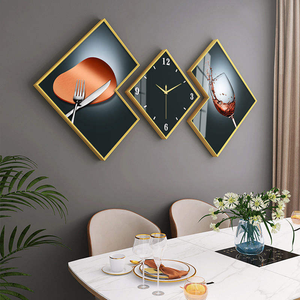 Horloge murale en métal <span class=keywords><strong>de</strong></span> luxe ovale silencieuse à impression numérique, style créatif, pour salon et bureau, nouvelle mode, vente en gros d'usine - Product Image 5