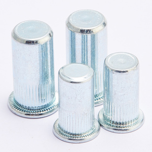 Precio de fábrica Acero al carbono Remache galvanizado Tuerca <span class=keywords><strong>blid</strong></span> Cabeza plana Cuerpo moleteado Tuercas de remache de extremo cerrado con alta calidad - Product Image 2