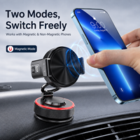 Support de téléphone pour voiture à ventouse, double mode magnétique automatique, fixation tableau de bord et pare-brise, support pliable