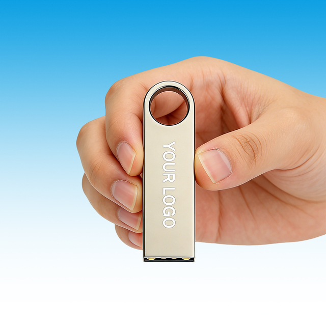 Custom Logo Stock USB 2.0 Metal 4GB High-Speed Flash Drive Keyring Design Durable Portable Thumb Drive 2-Year Warranty OEM/ODM