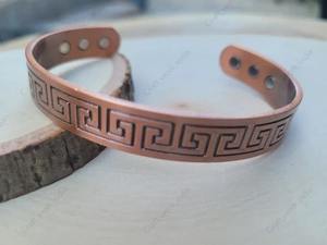 Bracelet magnétique en cuivre à motif clé grecque, ajustable, idéal pour la thérapie énergétique, disponible au meilleur prix - Product Image 3